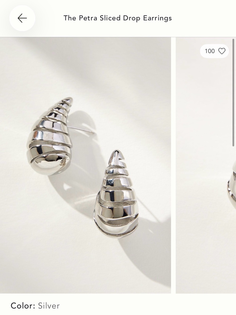 The Petra Sliced Drop Earrings - Silver